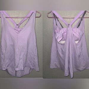 Lululemon Women's Razorback Tank Top, Size 6, 2-In-1 with Sports Bra Purple